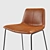 Sleek Saddle Leather Bar Stool 3D model small image 2