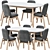 Vedbo Dining Set: Birch Chair & White Table 3D model small image 1