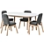 Vedbo Dining Set: Birch Chair & White Table 3D model small image 2