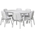 Vedbo Dining Set: Birch Chair & White Table 3D model small image 4