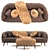 Elegant Leather Sofa Set 3D model small image 10