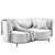 Natuzzi Wave 2 Seater: Luxurious Comfort for Your Living Space 3D model small image 10