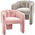 Elegant Eichholtz Aurelius Chair in 4 Velvet Colors 3D model small image 5