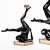 Yoga People Sculpture Set - Artistic Home Decor 3D model small image 2