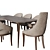 9-Piece Modern Long Dining Set 3D model small image 4