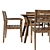 Modern Long Dining Set 3D model small image 4