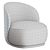 Elegant Bouclé Lounge Chair 3D model small image 4