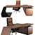 Luxury Carbon Leather Desk 3D model small image 1