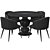 Modern Monterrey Dining Table & Sandy Chairs 3D model small image 3