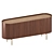 Elegance Buffet: Walnut & Leather 3D model small image 1