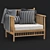 Elegant Bamboo Armchair: Exotan Elegance 3D model small image 3