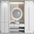 Modern Bath Set: Sink, Mirror, Wardrobe 3D model small image 5