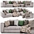 FLEXFORM Asolo 270 XF: Sleek Sofa with UV Mapping 3D model small image 1