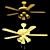 Elegant Flemish Brass Ceiling Fan 3D model small image 3