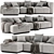 Contemporary Mex Cube Chaise: Stylish Sofa Ready for Relaxation 3D model small image 1