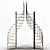 Sleek Metallica Spiral Staircase 3D model small image 1