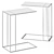 Sleek CB2 Mill Side Table 3D model small image 2