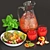 Fresh Squeezed Juice Medley 3D model small image 1