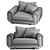 Underline Loveseat - Unparalleled Elegance 3D model small image 3