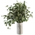 Botanical Bliss: Green Branch in Stone Vase 3D model small image 1