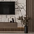 Modern Black Wood TV Wall 3D model small image 3