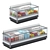 Refrigerated Display Cases: Premium 2120mm and 3745mm 3D model small image 3