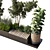 Urban Green Bench Collection with Flower-Plant-Tree 3D model small image 5