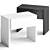 Sleek Ash Nightstand - CB2 Fore Collection 3D model small image 1