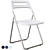 Modern Foldable Nisse Chair | Glossy White/Chrome Finish 3D model small image 1