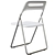 Modern Foldable Nisse Chair | Glossy White/Chrome Finish 3D model small image 8