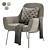 Elegant LOVY Armchair: 3 Color Options 3D model small image 2