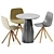 Sleek Burin Table & Maarten Chair 3D model small image 1