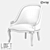 LoftDesign Armchair 3729: Chic Wood and Fabric Seating 3D model small image 2