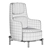 Modern Minotti Tape Armchair 3D model small image 7