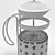 Sleek French Press Coffee Maker 3D model small image 6