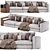 Sleek FLEXFORM Harper Sofa 3D model small image 1