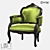 Modern Wooden Armchair - LoftDesigne Model 3885 3D model small image 1