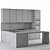 Sleek Wood & Black Kitchen 3D model small image 6