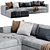 Modern Urban Chaise Longue Sofa 3D model small image 1