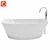 Elegant Gloss White Freestanding Bath 3D model small image 2