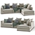 Modern Minotti Powell 6-Seater Sofa 3D model small image 2