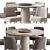 Febo Chair & Brown Marble Round Dining Table 3D model small image 4