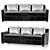 Modern Philippe Hurel Flann Sofa 3D model small image 1