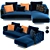 Modern L-Shaped Sigrid Sofa 3D model small image 1