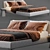 Stylish B&B Italy Charles Bed 3D model small image 3