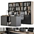 Executive Office Desk with Built-in Library 3D model small image 13