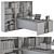 Executive Office Desk with Built-in Library 3D model small image 17