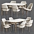 Sleek Dining Set: Wood & Metal 3D model small image 2