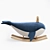 Whale Rocker: Plush Body & Wooden Frame 3D model small image 1