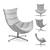 Modern Cocoon Leather Chair 3D model small image 7